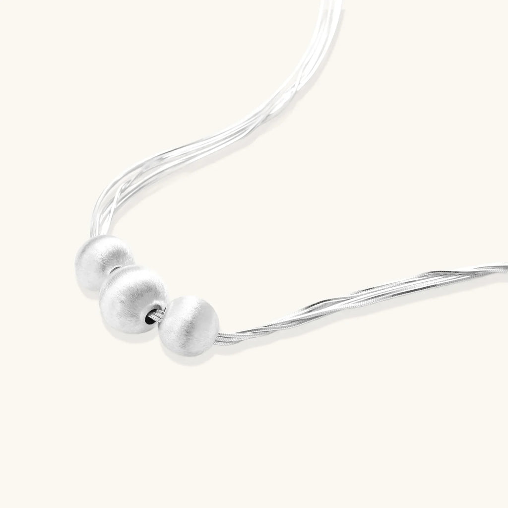 Silver Strand Layers Necklace-1